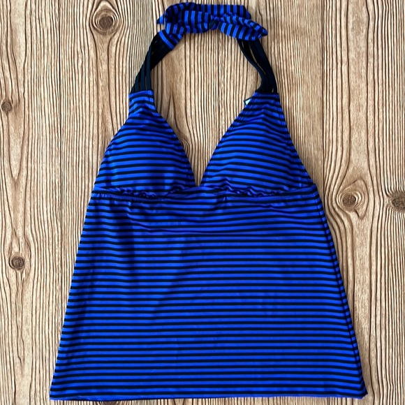 Mossimo Supply Co. Other - Purple & black Stripe Halter Tankini Bathing Suit Swim Top Nwt small/p